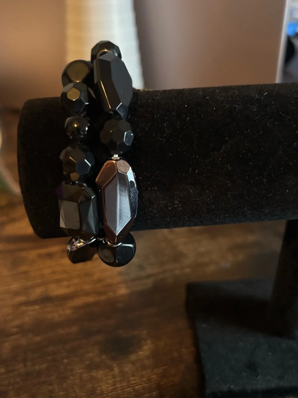 Paparazzi Luxe Jet Black Faceted Beaded Bracelet